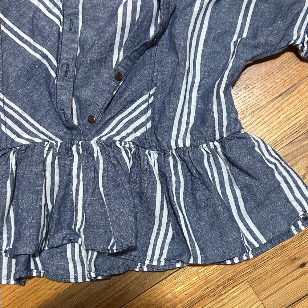 Anthropologie Blue and White Striped Top - Picture 4 of 4